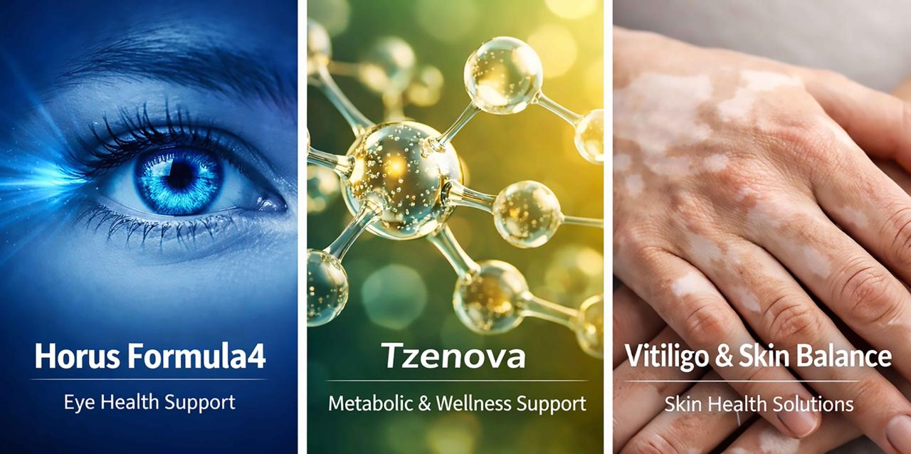 Tzenova Health Supplement Solutions — Full Range Display
